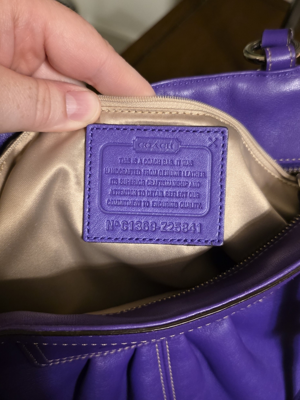 Coach Purple Gallery Tote Z25841 - Picture 5 of 10